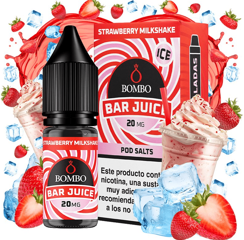 Strawberry Milkshake Ice Salt 10ml - Bar juice by Bombo